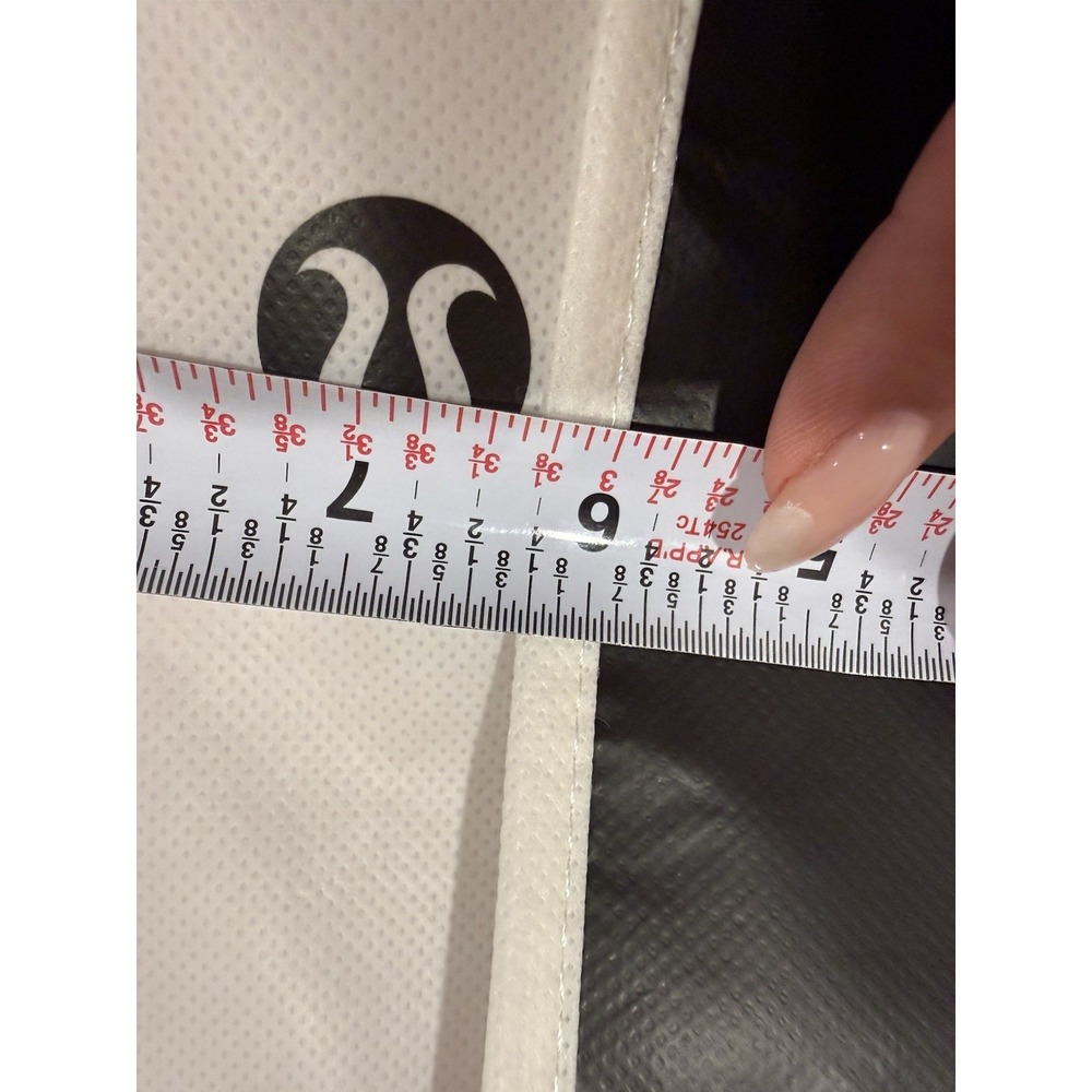 New Lululemon Reusable Button Large Tote Shopper Shopping Bag Lot 3 White & Red - Picture 7 of 8